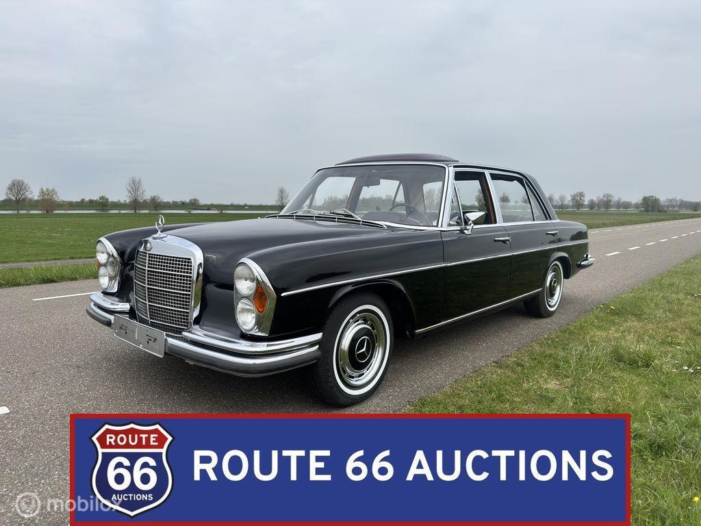 Mercedes-Benz 300 SEL | 1970 | Route 66 Auctions, Auto's, Zwart, Mercedes-Benz, Bedrijf, Handgeschakeld