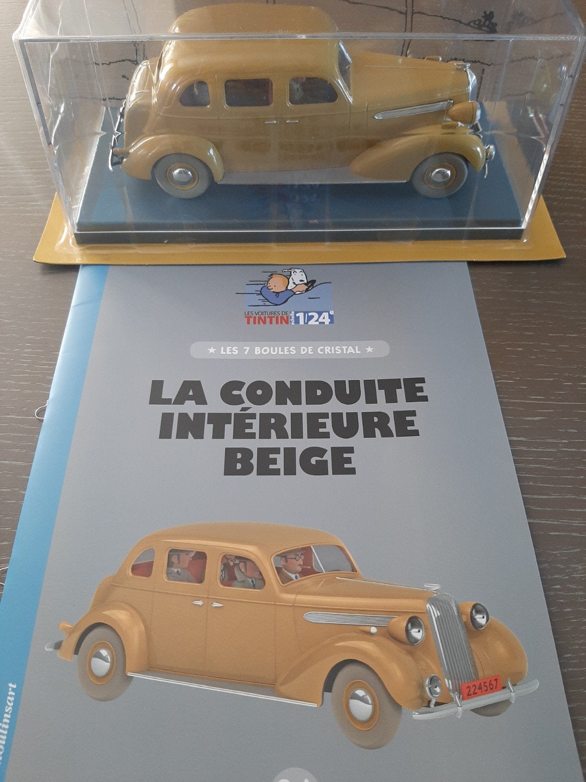 kuifje auto met professor zonnebloem 1/24, Hobby & Loisirs créatifs, Voitures miniatures | 1:24, Enlèvement ou Envoi, Voiture