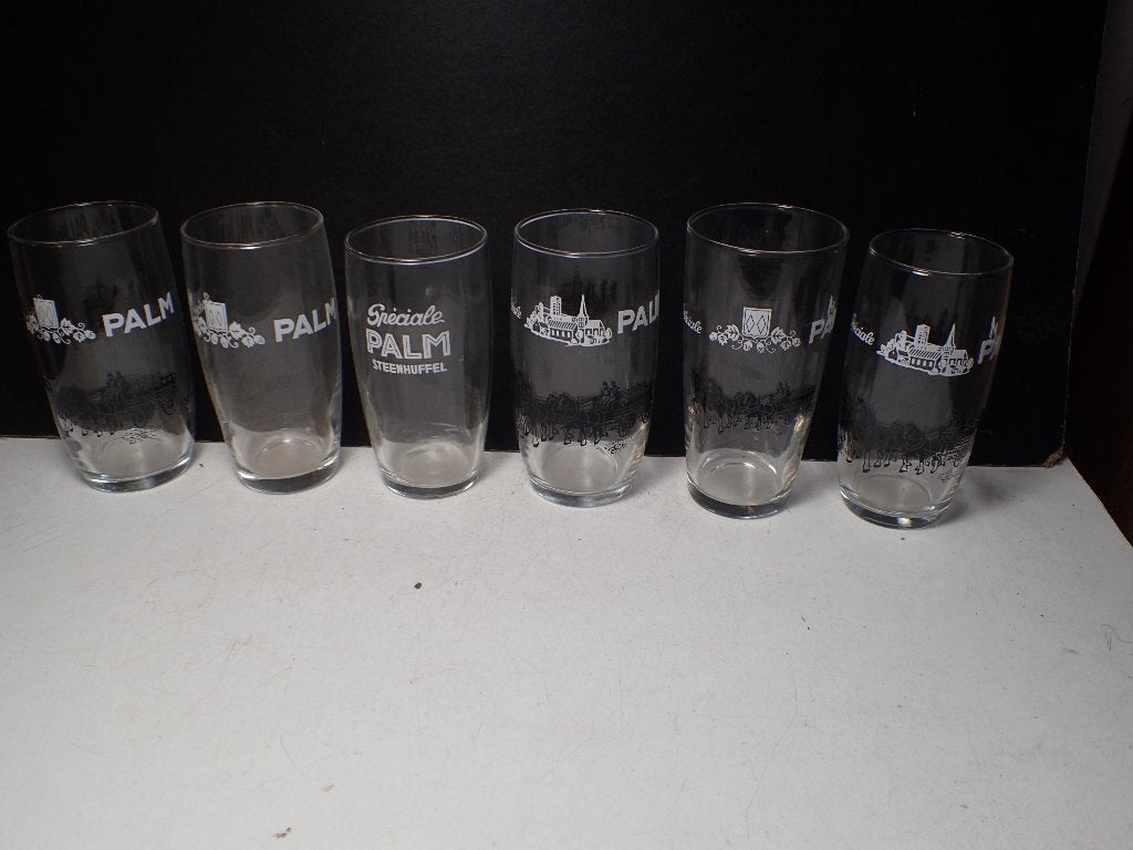 6 verschillende glaasjes Palm, Collections, Enlèvement ou Envoi, Utilisé, Verre ou Verres, Palm