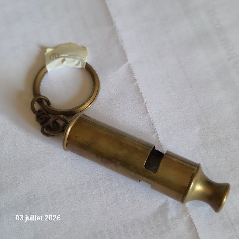 Fluitje, antieke stijl, Engels, vintage, messing, Verzamelen, Verzenden, Nieuw, Overige onderwerpen, Button