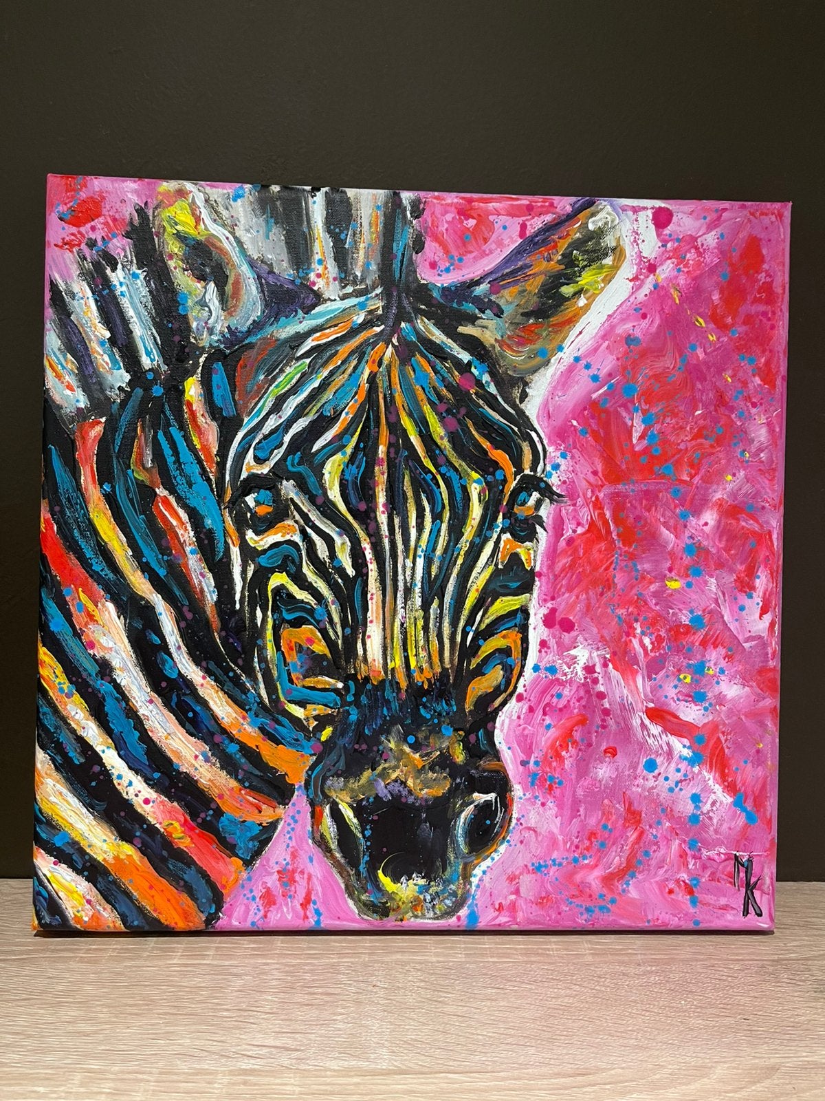 Peinture zébrée 3D colorée Mk Art, Enlèvement ou Envoi