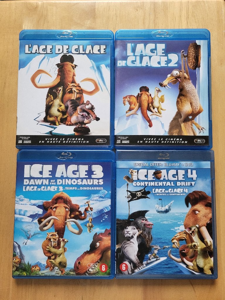 Lot Blu-Ray L’Âge de Glace 1 à 4, CD & DVD, Dessins animés et Film d'animation, Enlèvement, Blu-ray, Collection de films