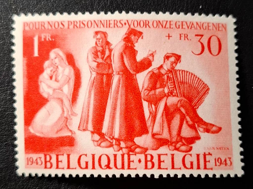 Belgique : OBP 623-V1 ** Prisonniers de guerre 1943., Sans timbre, Neuf, Enlèvement ou Envoi, Non oblitéré