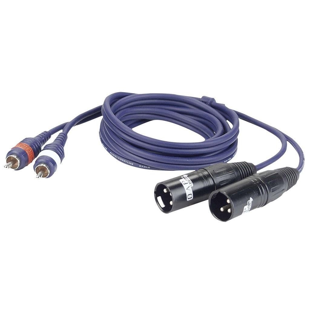2 RCA male L/R to 2 XLR/M 3P 3m, Enlèvement ou Envoi, Neuf