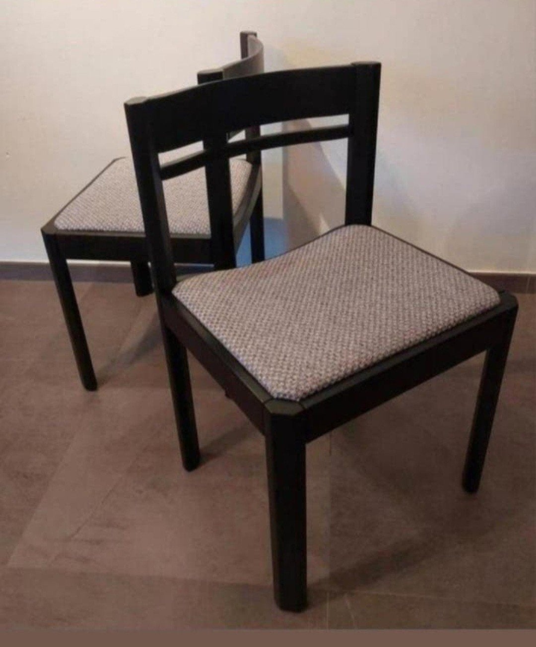 Un ensemble de 6 chaises vintage en parfait état, Enlèvement, Noir, Tissus