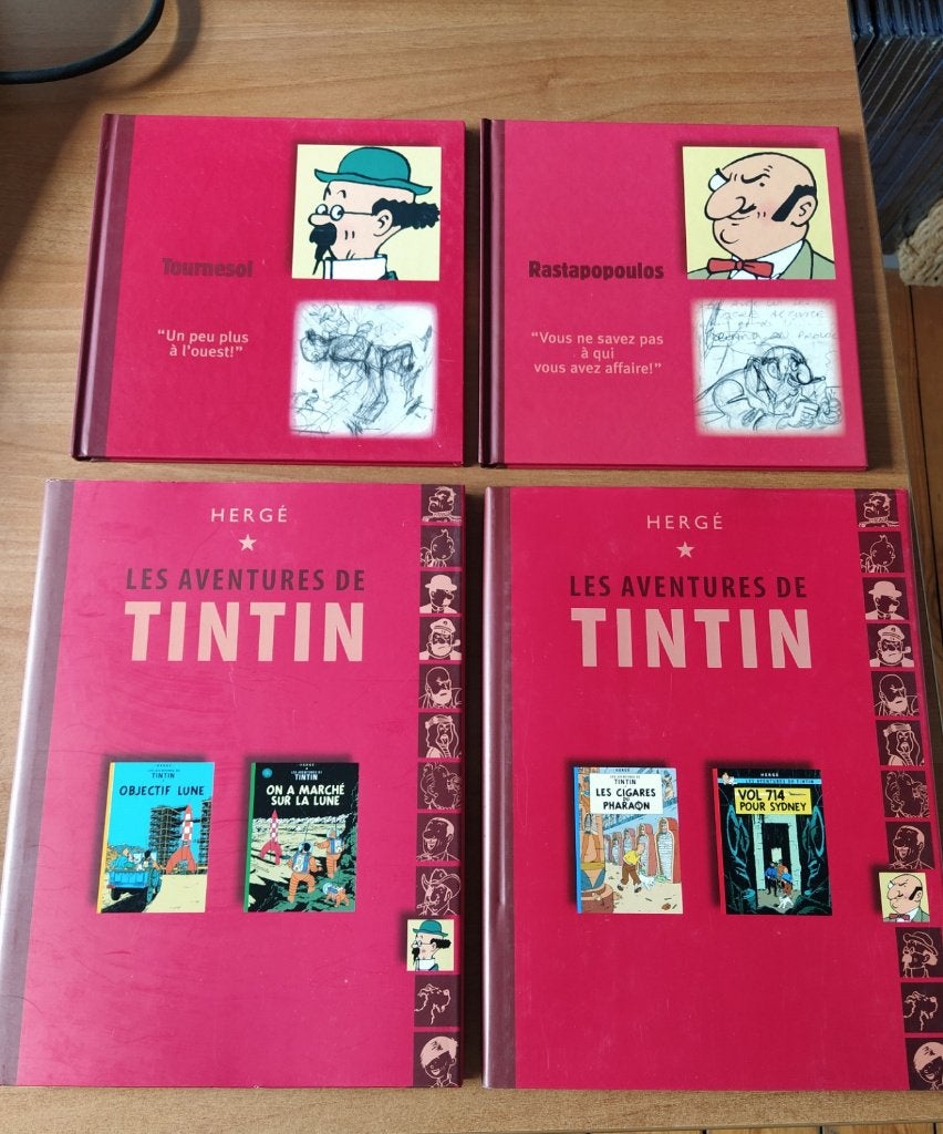 Tintin : 4 albums doubles, tirages de luxe avec jaquette, Plusieurs BD, Enlèvement ou Envoi, Comme neuf