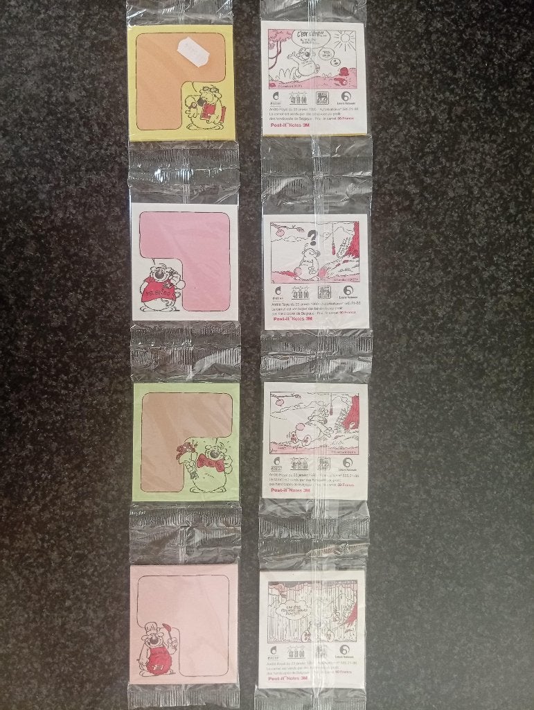 4 blocs de post-it "Cubitus" (opération 48.81.00 de 1990), Envoi, Autres personnages, Neuf, Ustensile