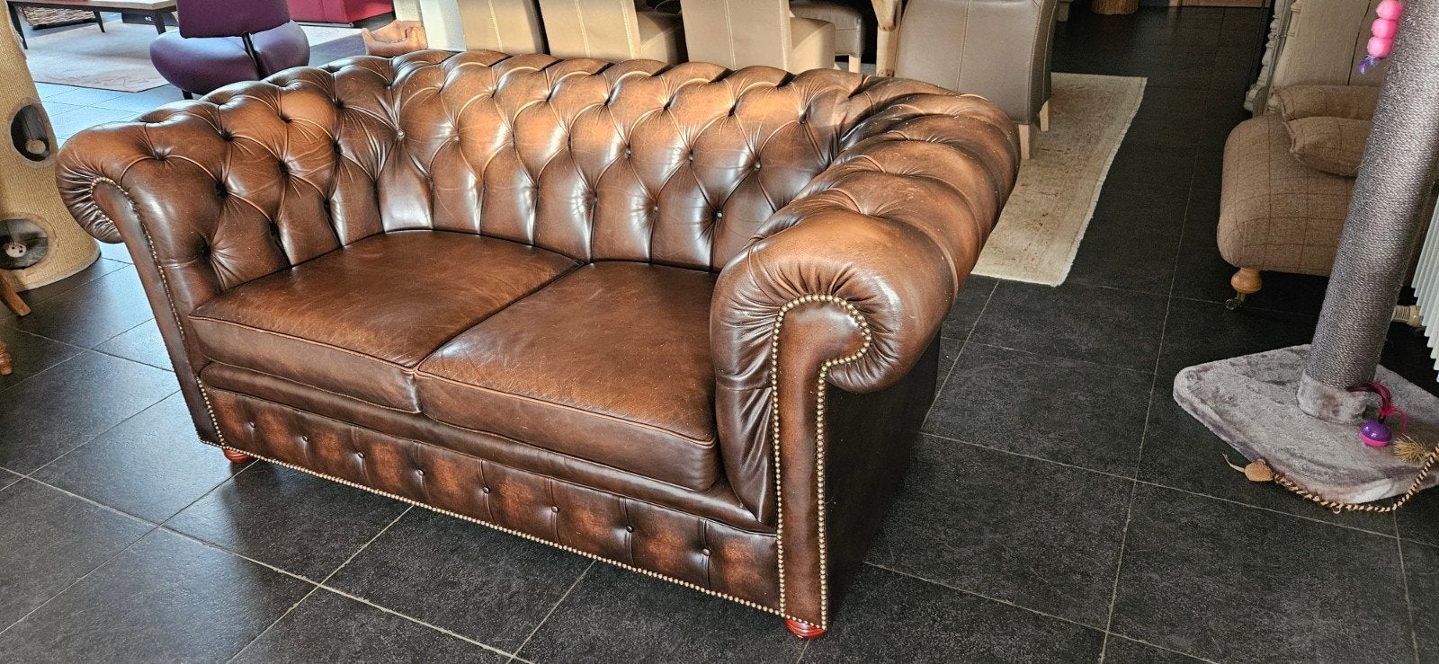 chesterfield, Ophalen, Gebruikt, Tweepersoons, Leer