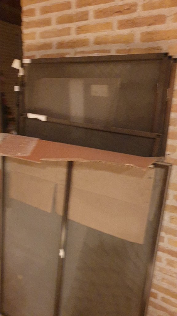 Horren (7x, versch afm.) en vliegendeur, Ophalen, Gebruikt, Hout, Hordeur