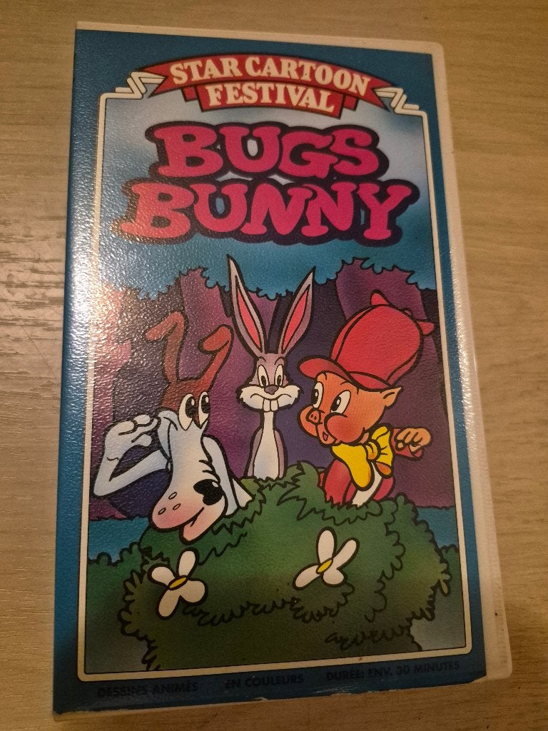 K7 vhs bugs bunny, Cd's en Dvd's, Tekenfilm, Ophalen of Verzenden, Zo goed als nieuw, Frans