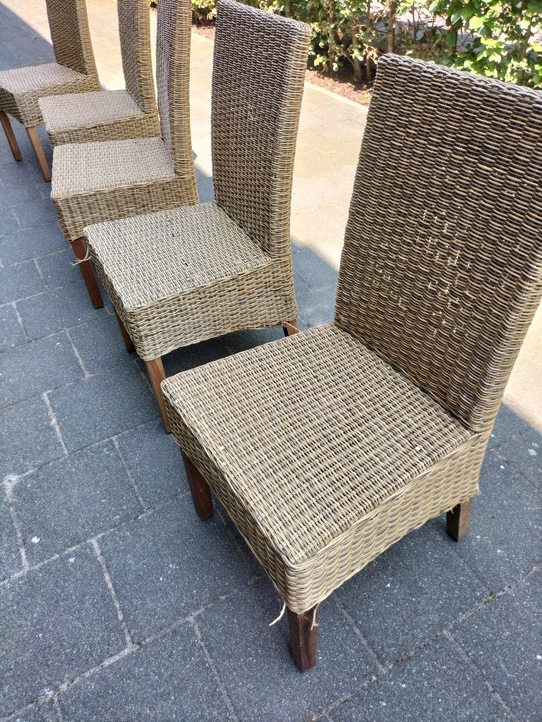 rieten stoelen, Huis en Inrichting, Ophalen, Gebruikt, Bruin, Riet of Rotan