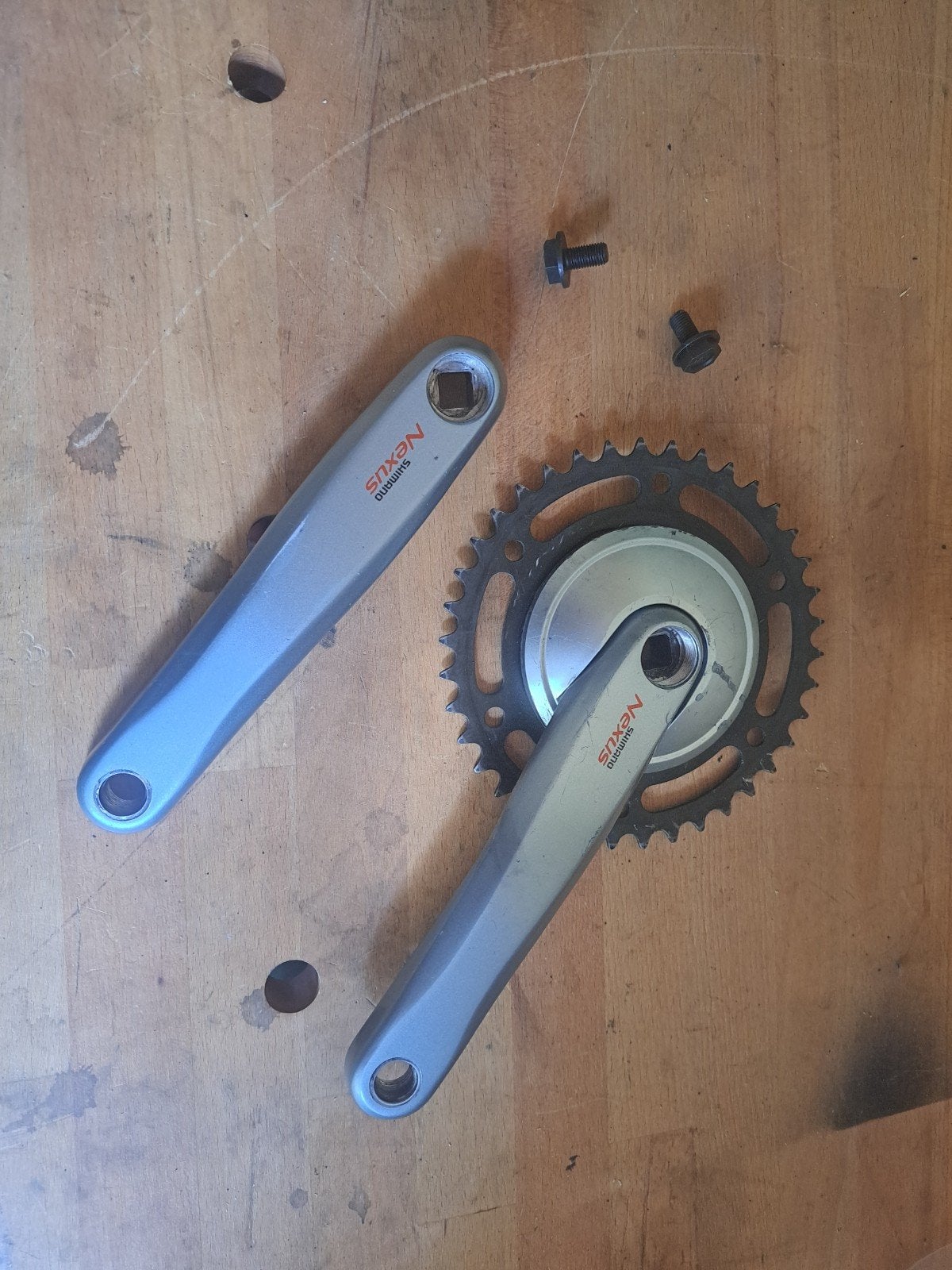 Shimano Nexus zilveren crankstel