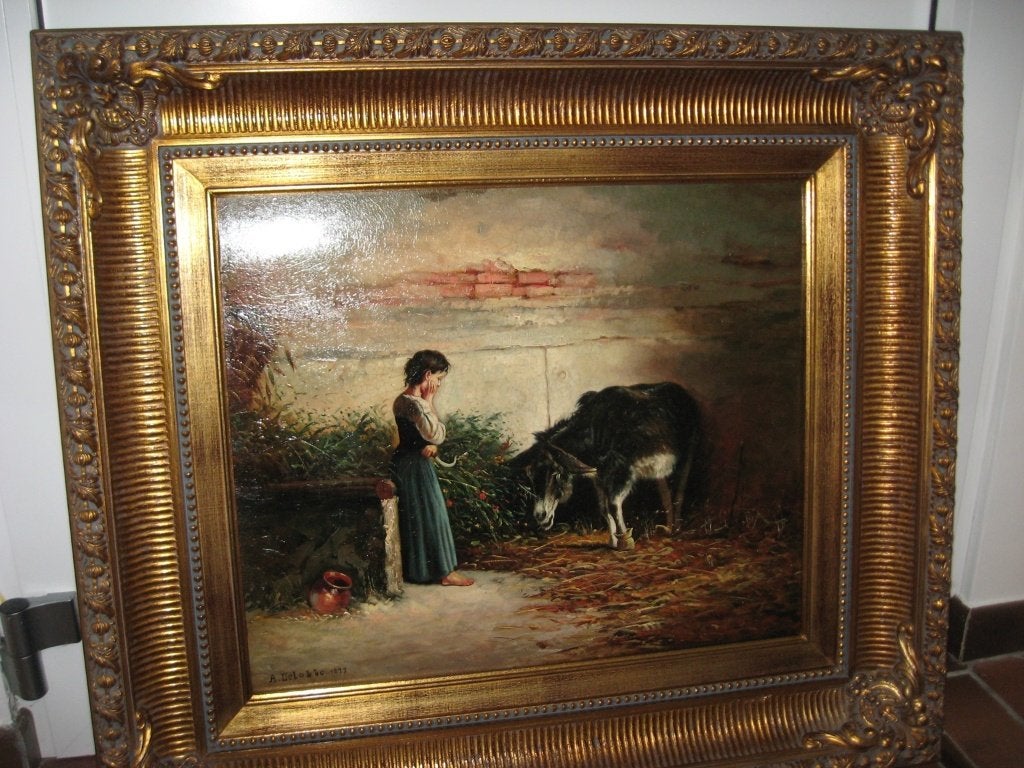 *A.Delobbe (1835) -Groot prachtig MUSEUMSTUK -ZIe BENEZIT..., Ophalen of Verzenden, Gesigneerd, Paneel