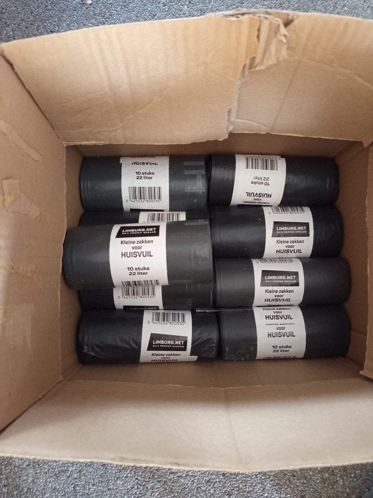 9 stuks huisvuil zakken Limburg net 22 liter, Ophalen, Overige typen, Kunststof, Nieuw