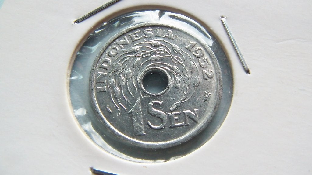 indonesie 1 sen 1952, Postzegels en Munten, Munten | België, Ophalen
