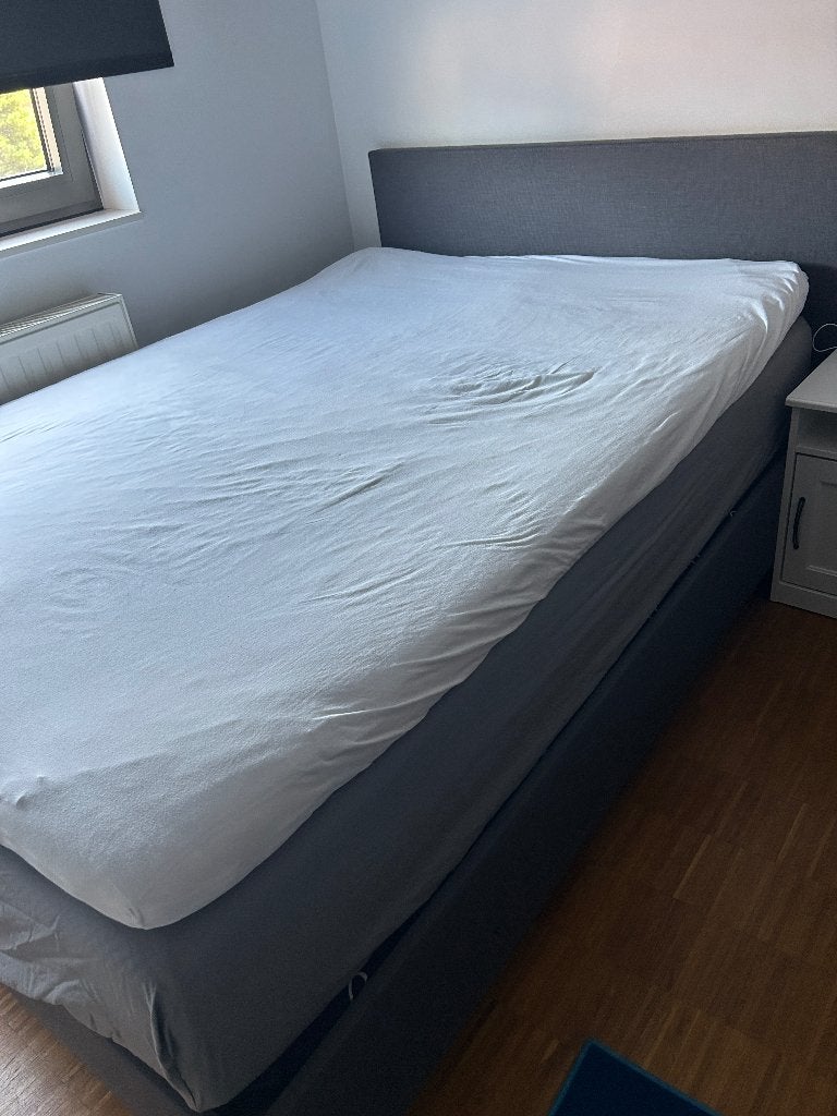 bed met opbergruimte, Ophalen, Tweepersoons, 140 cm, Zo goed als nieuw