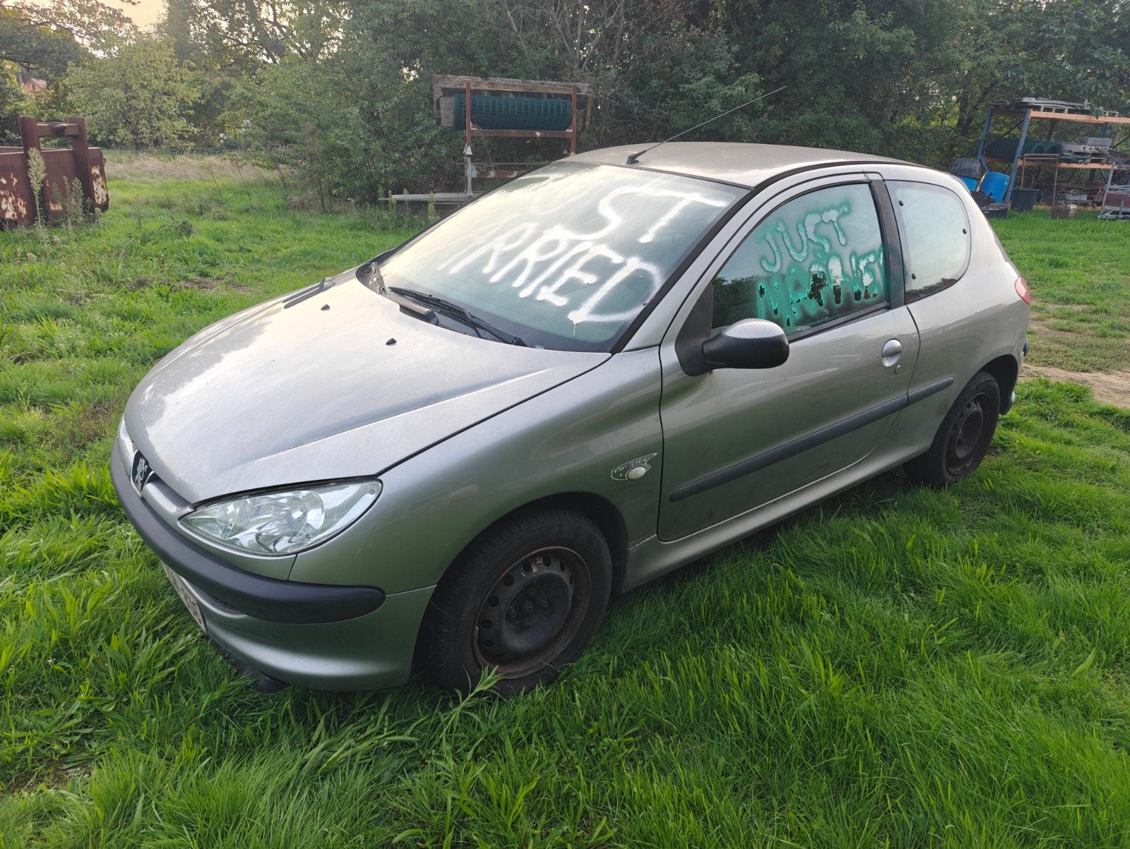 Dommages à la carrosserie de la Peugeot 206, Autos, 1124 cm³, Argent ou Gris, Achat, Boîte manuelle