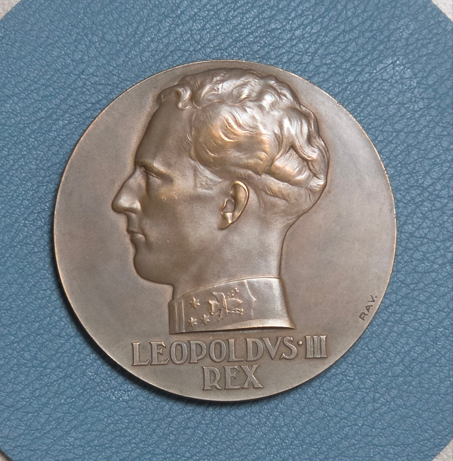medaille Leopold III Rau 5cm brons, Postzegels en Munten, Ophalen of Verzenden