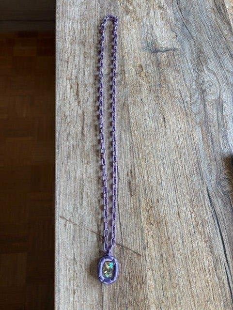 ketting Swarovski, Ophalen, Met hanger, Kunststof, Paars