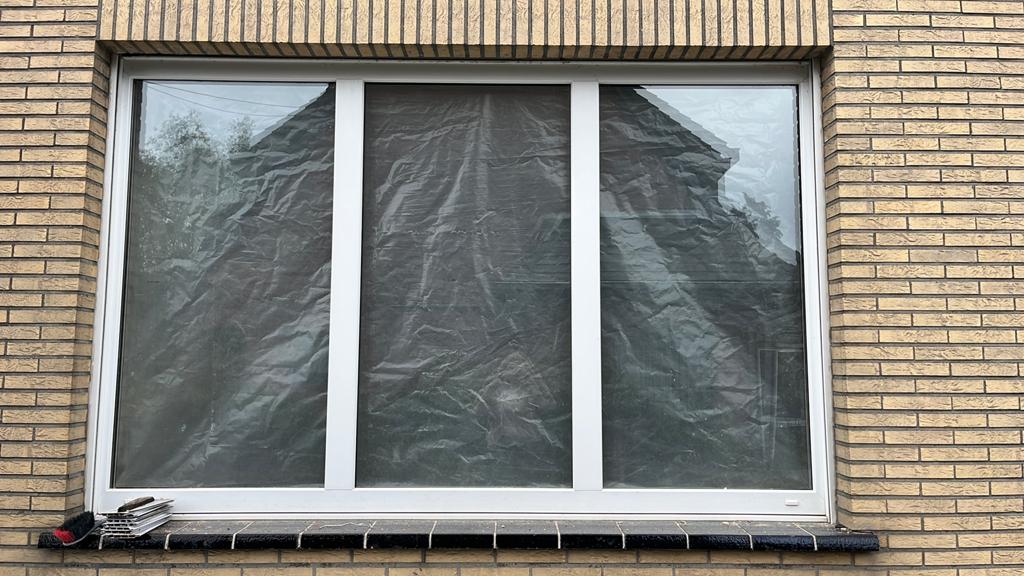 Raam pvc wit dubbel glas, Doe-het-zelf en Bouw, Ophalen, Kunststof, Gebruikt, 150 tot 225 cm