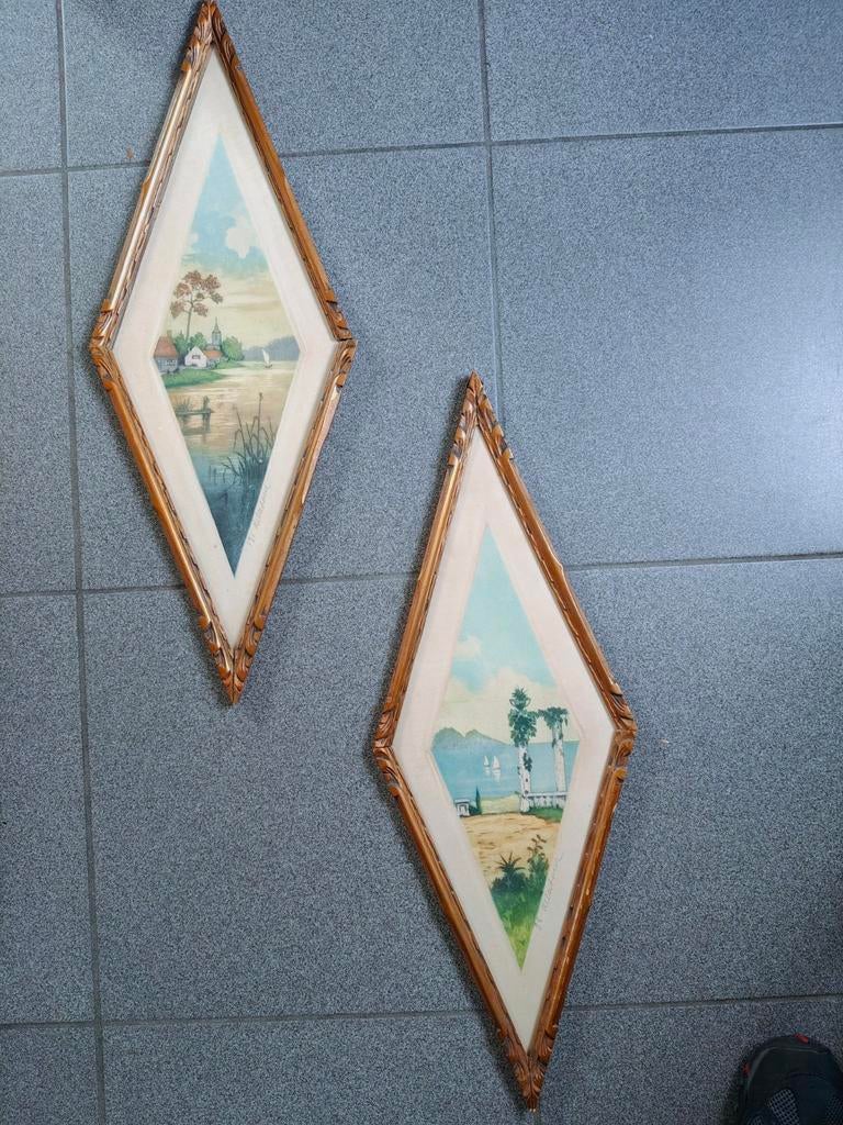 Set grafiek ruitvormig kunstenaar Delatour., Verzenden