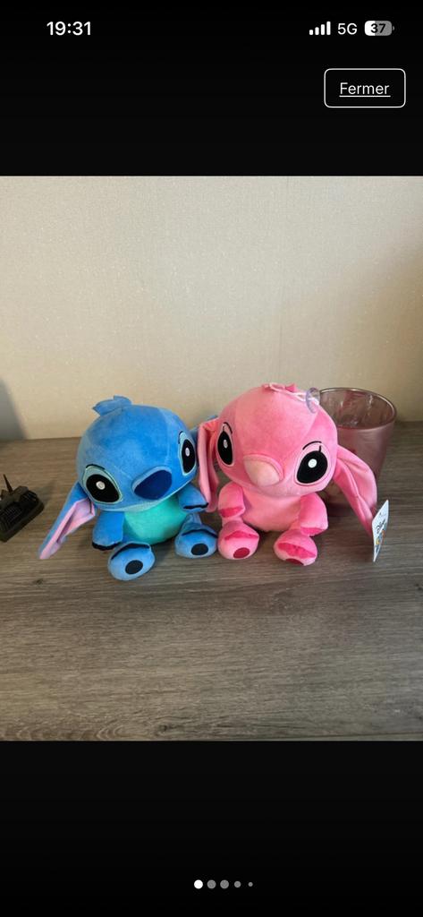 Peluche stitch et angel, Enlèvement, Neuf