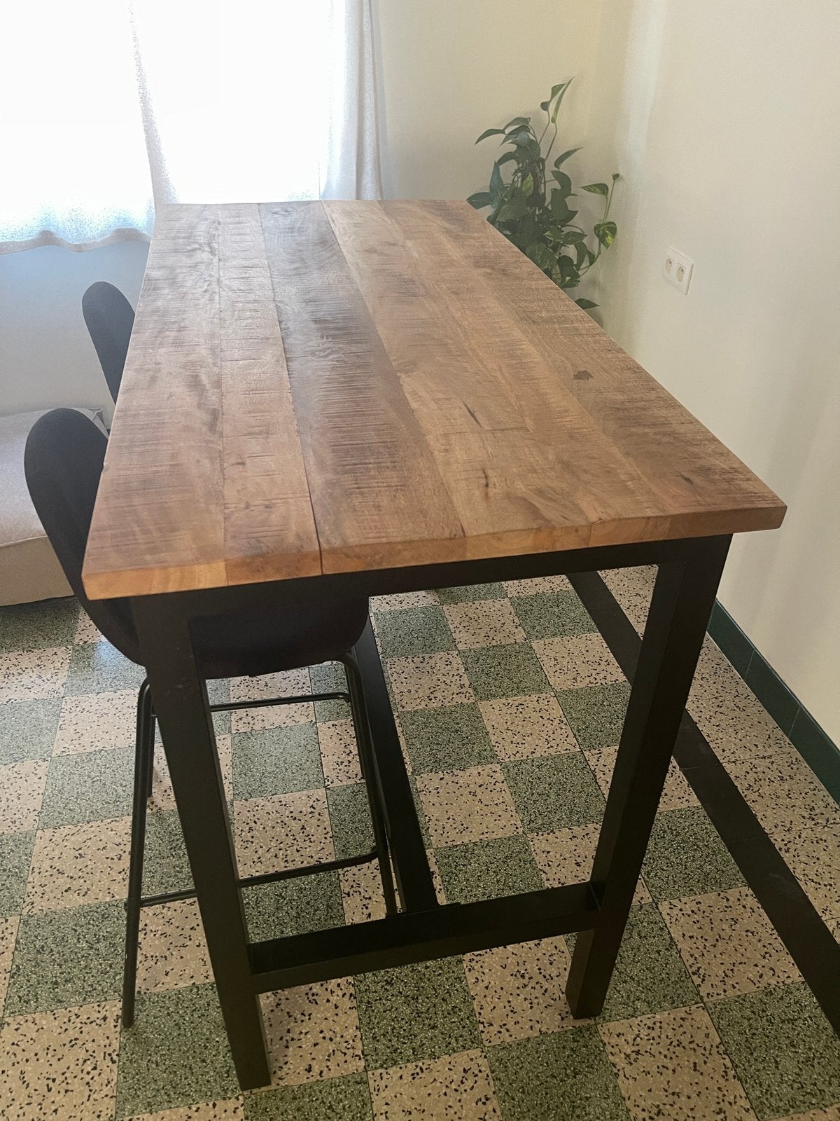 Hoge eettafel met 4 stoelen, Ophalen, Gebruikt