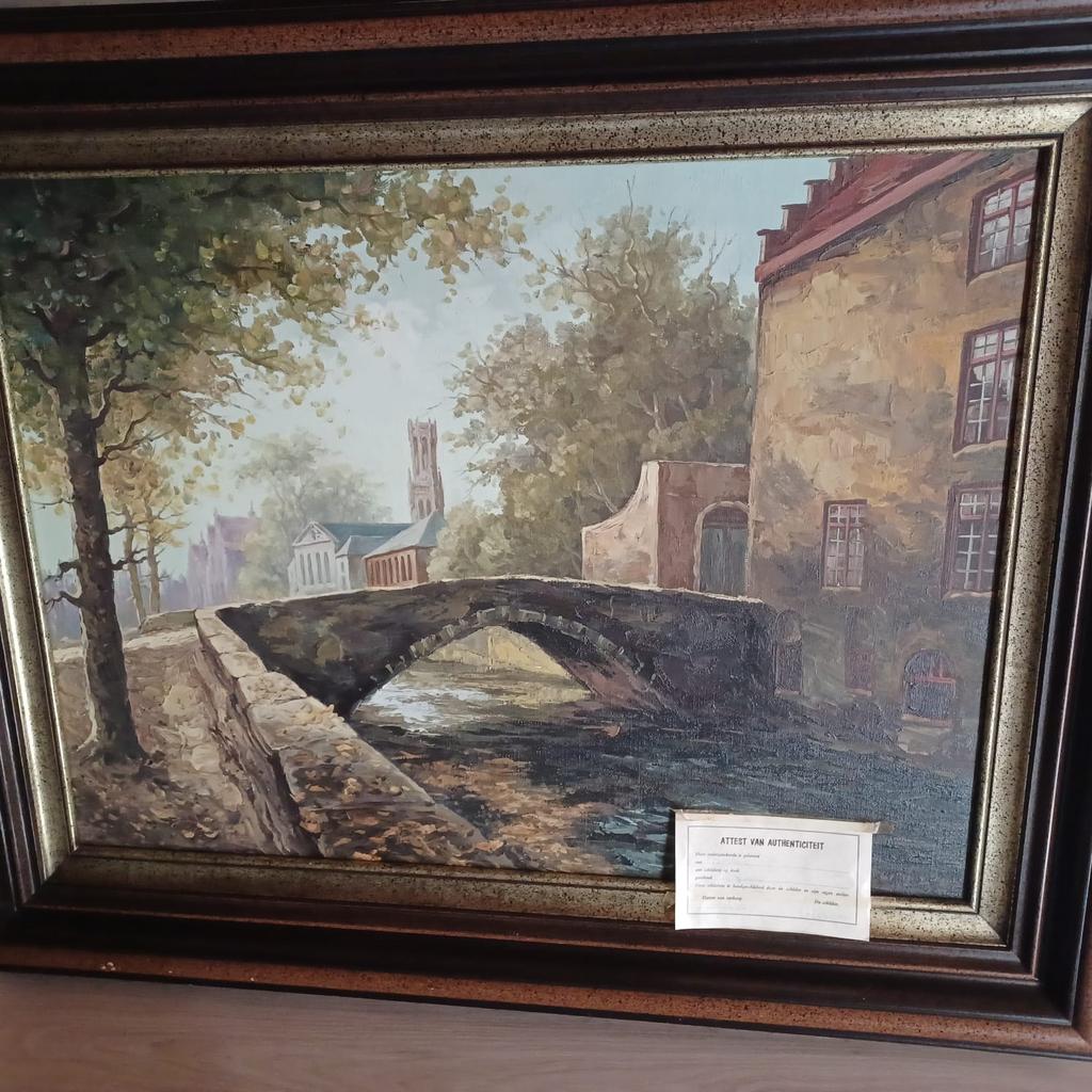 Schilderij op doek van brugge, Ophalen