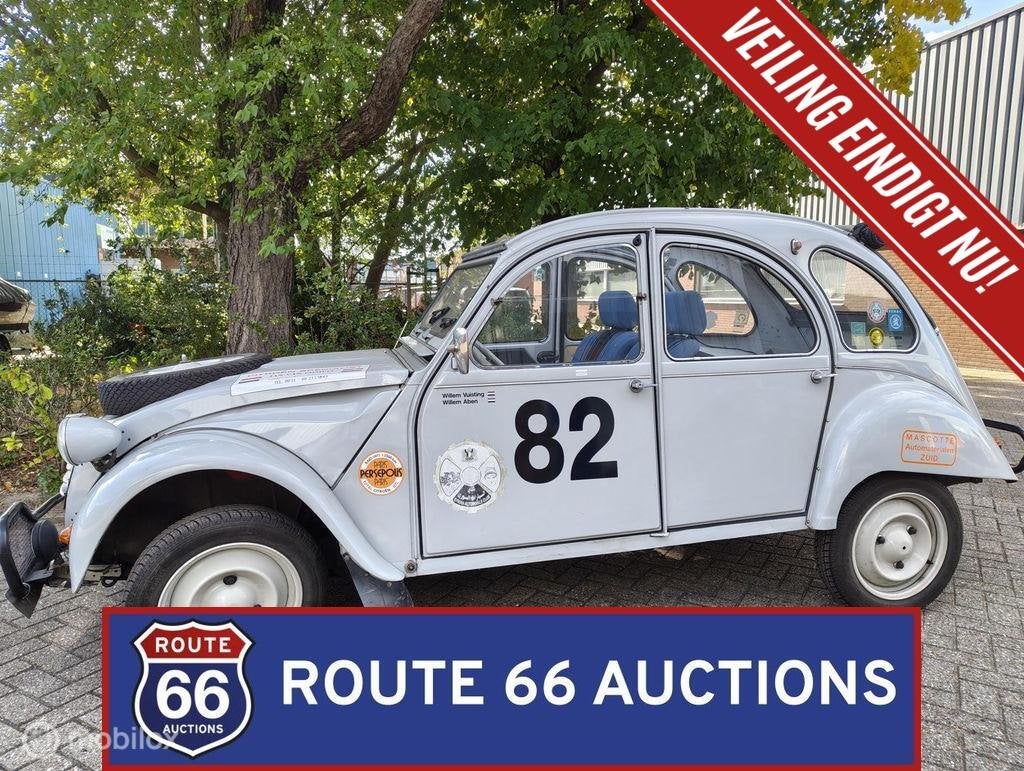 Citroën 2CV | 1966 | Route 66 Auctions, Auto's, Oldtimers, Citroën, Zwart, Bedrijf, Handgeschakeld