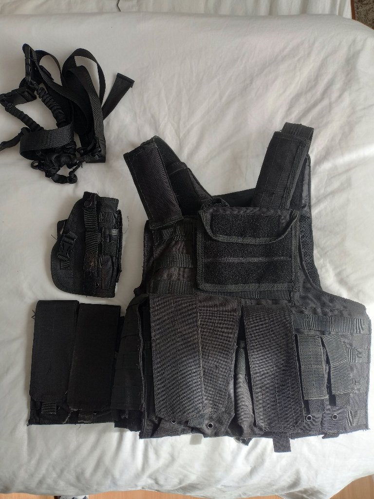 tactical vest airsoft zwart, Sport en Fitness, Ophalen, Gebruikt