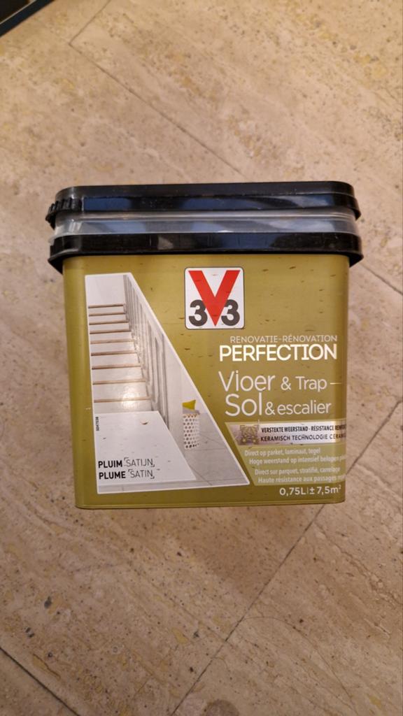 3v3 perfection rénovation sol et escalier Plume satin 0.75L, Enlèvement, Peinture
