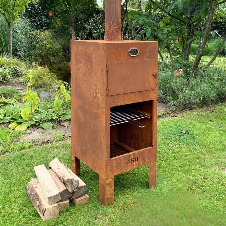 ASH Tuinhaard met Pizzaoven en BBQ van Cortenstaal, Tuin en Terras, Ophalen of Verzenden