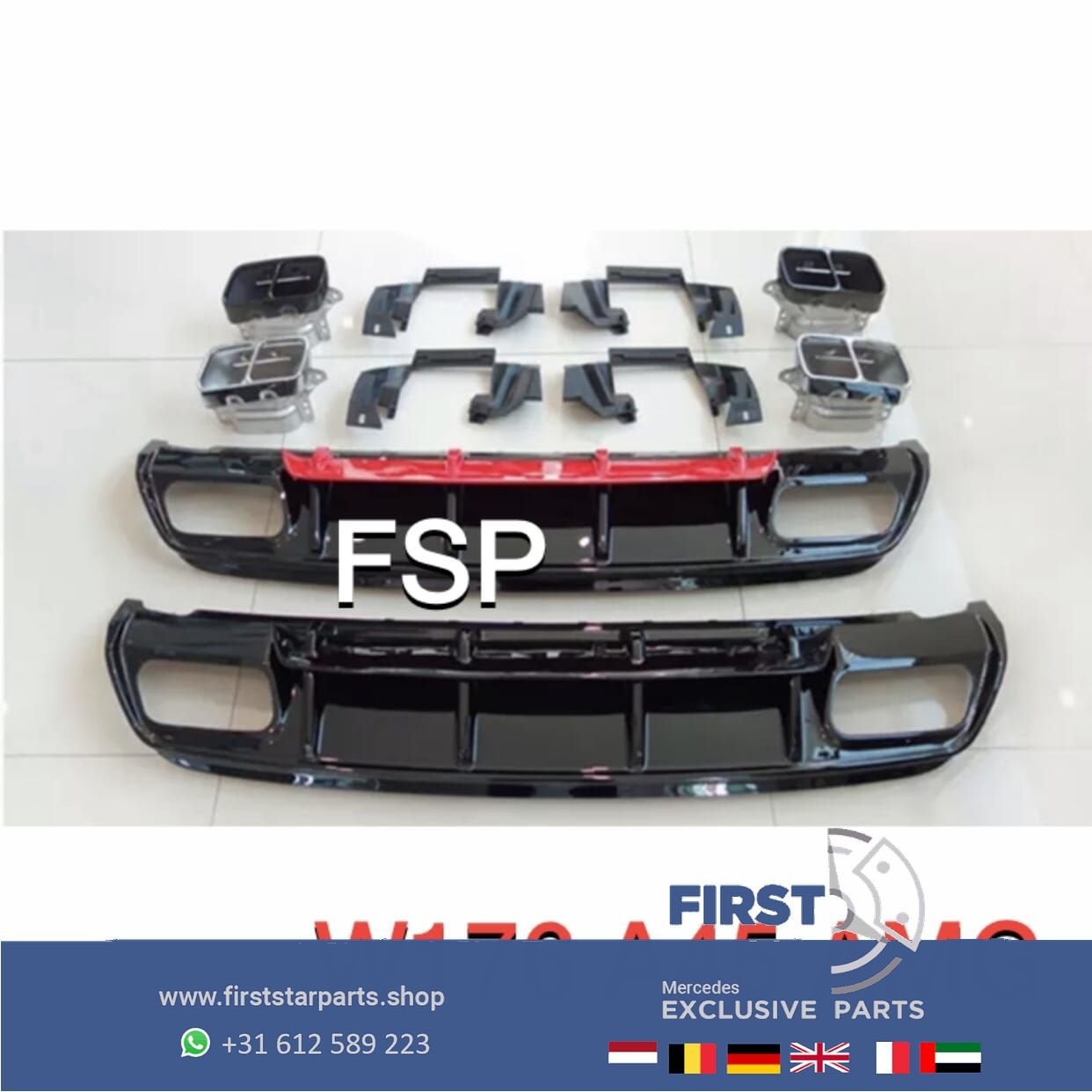 W176 A Klasse 45 AMG FACELIFT DIFFUSER + UITLAAT SIERSTUKKEN, Auto-onderdelen, -, -, -