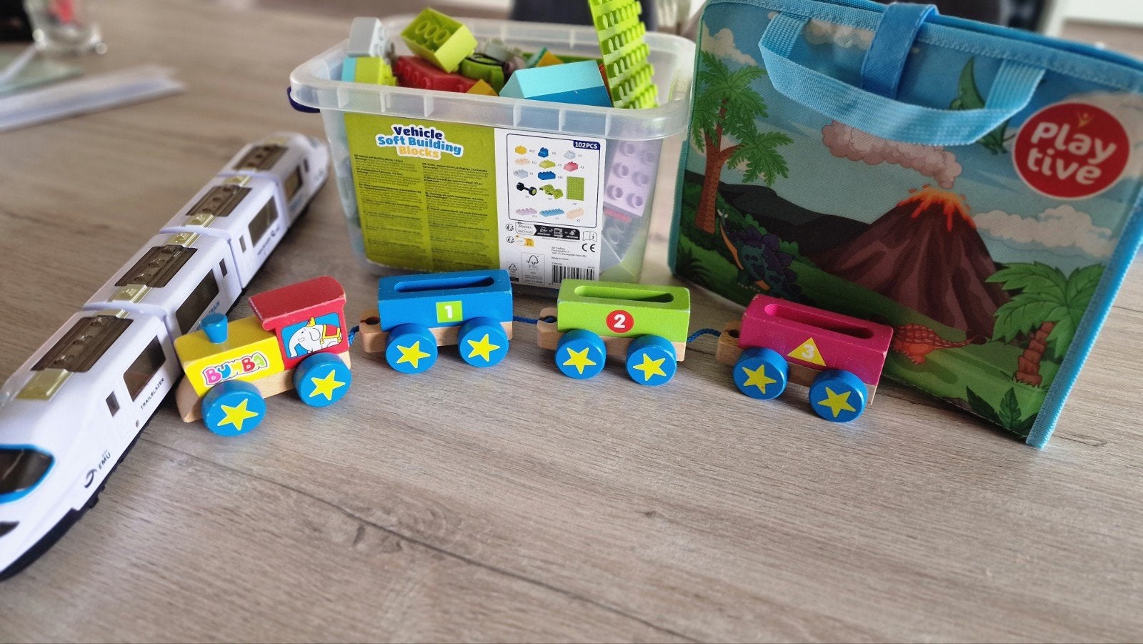 bumba Houten trein, blocks .., Ophalen