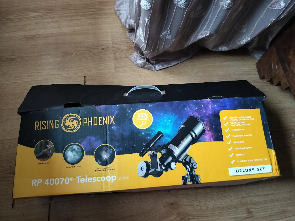 Sterrenkijker rising phoenix, Enlèvement ou Envoi, Utilisé, Télescope réfracteur (lentilles), Avec trépied