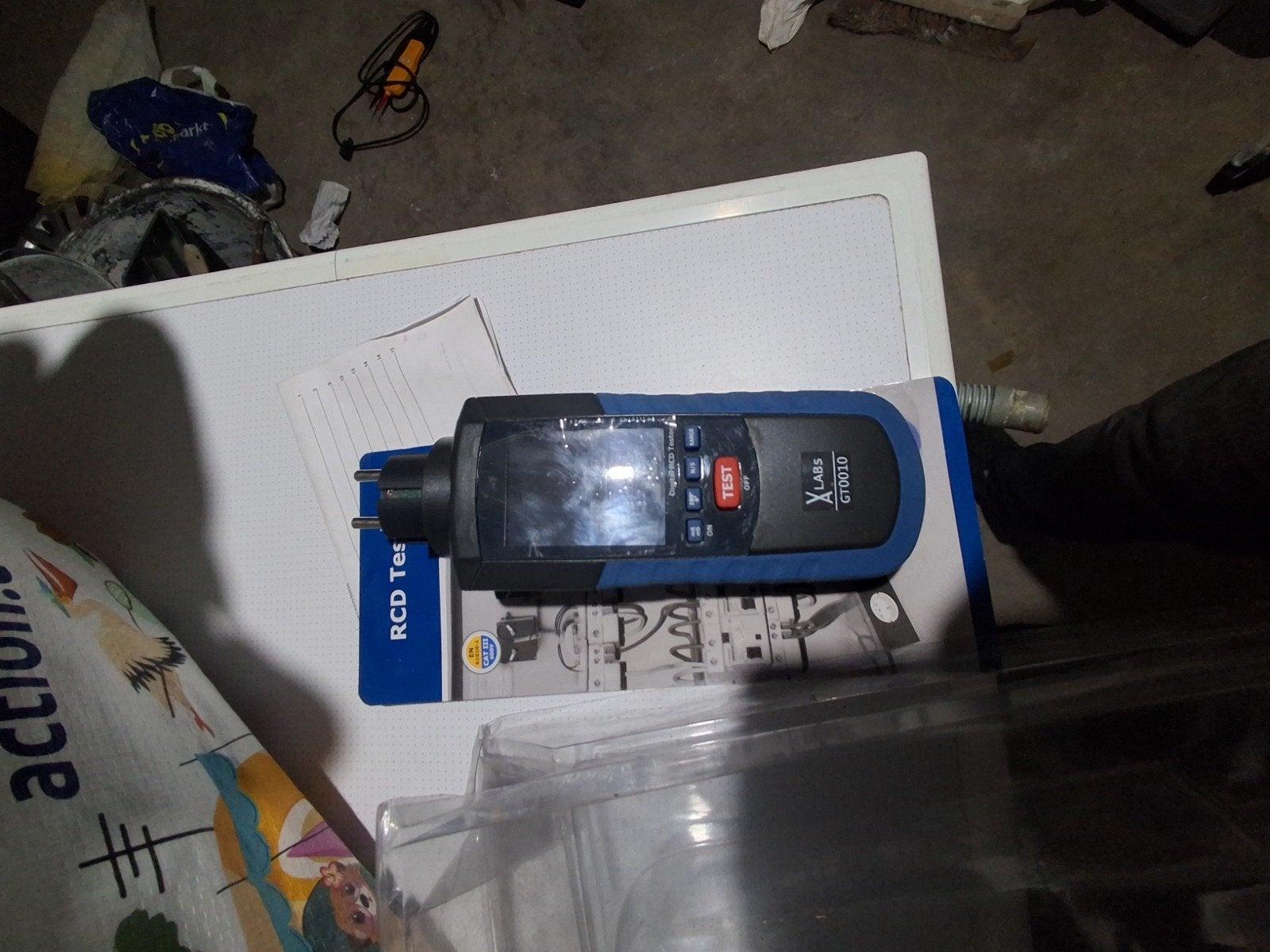 rcd test, Enlèvement