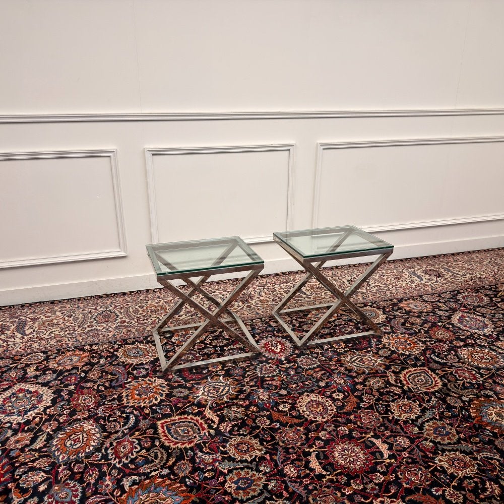 Set Eichholtz Bijzettafel Side Table Criss Cross, Ophalen of Verzenden