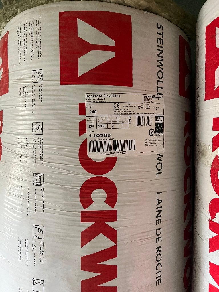 Rockwool RockRoof Flexi Plus 240mm Rotswolrol, Doe-het-zelf en Bouw, 10 tot 15 m², 12 cm of meer, Nieuw, Steenwol