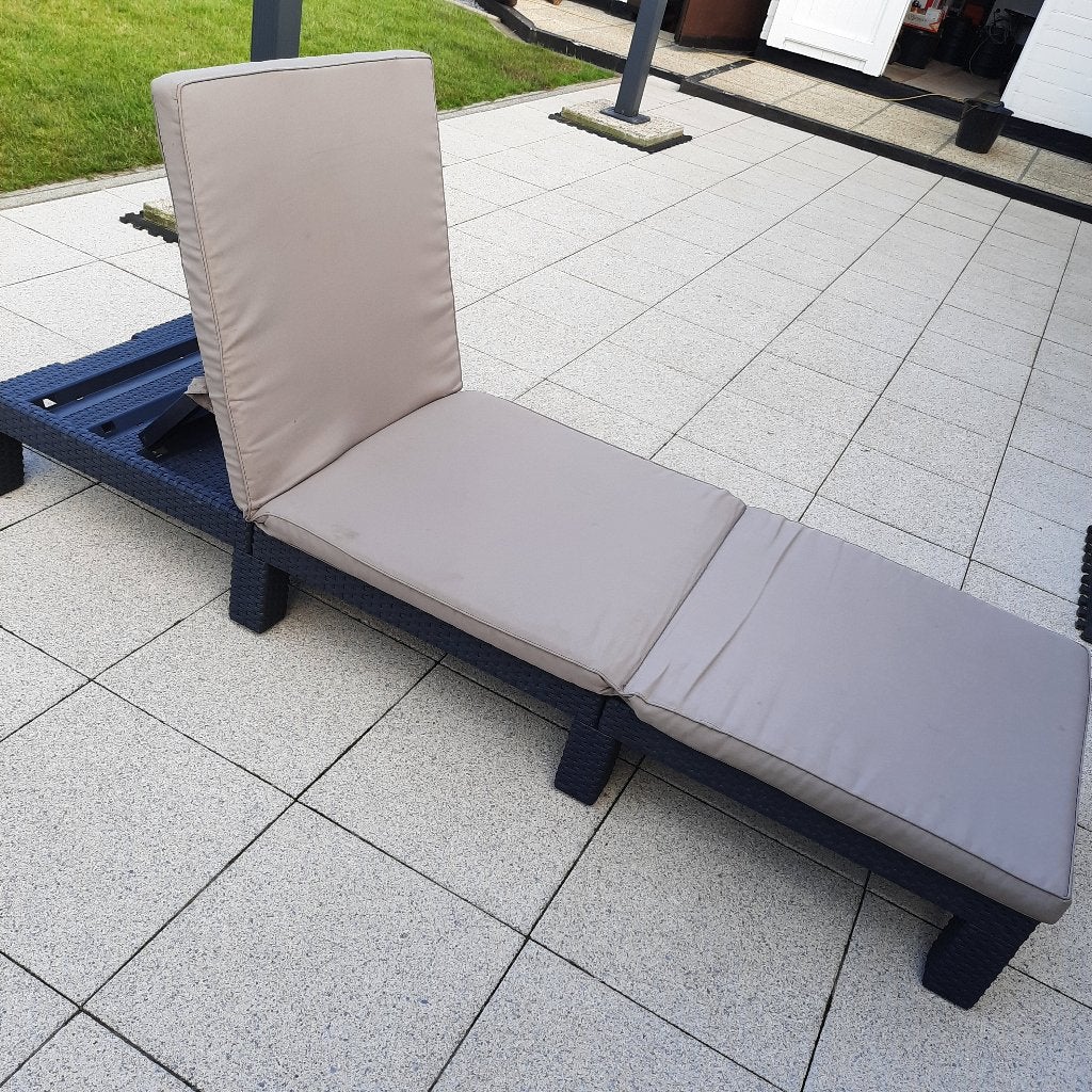 Tuin ligzetel met kussen, Tuin en Terras, Ligbedden, Ophalen, Zo goed als nieuw, Kunststof, Verstelbaar