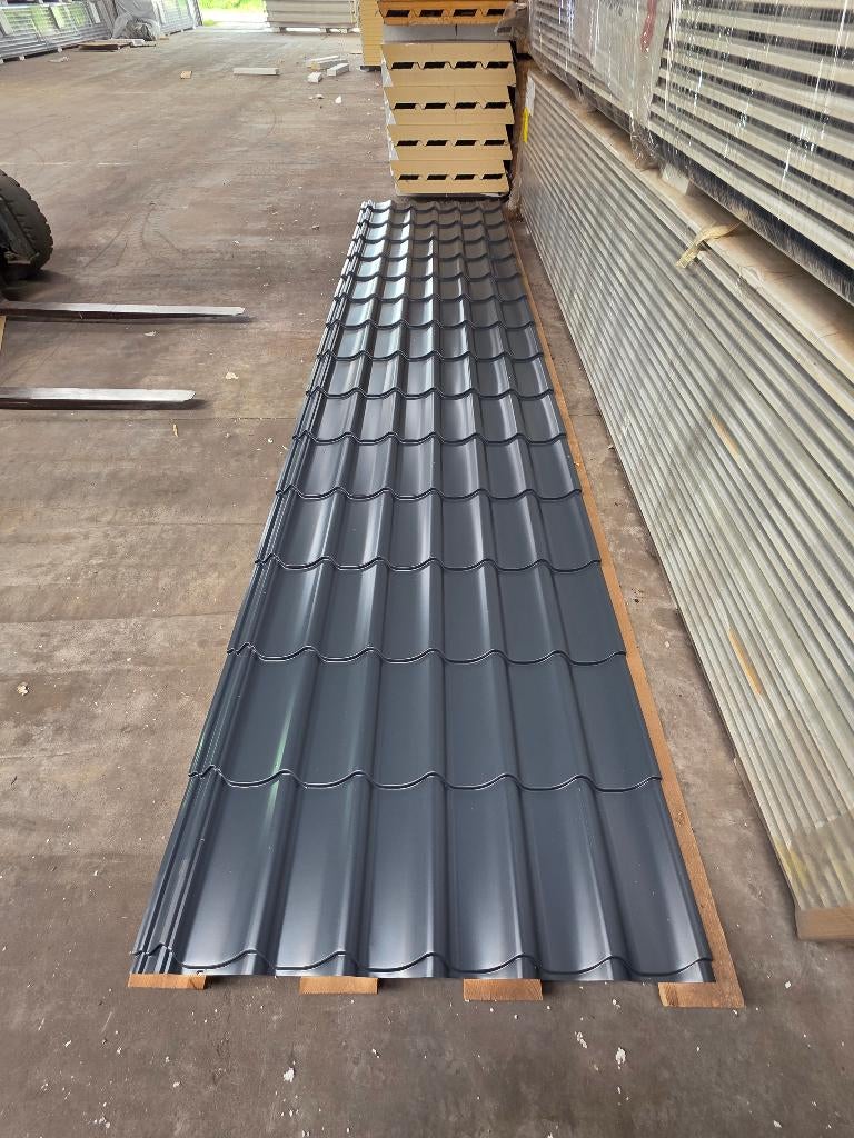 Dakpanprofielplaten 6 x 5.1m x 1.1m NIEUW UITVERKOOP, Nieuw, 15 m² of meer, Metaal, Grijs