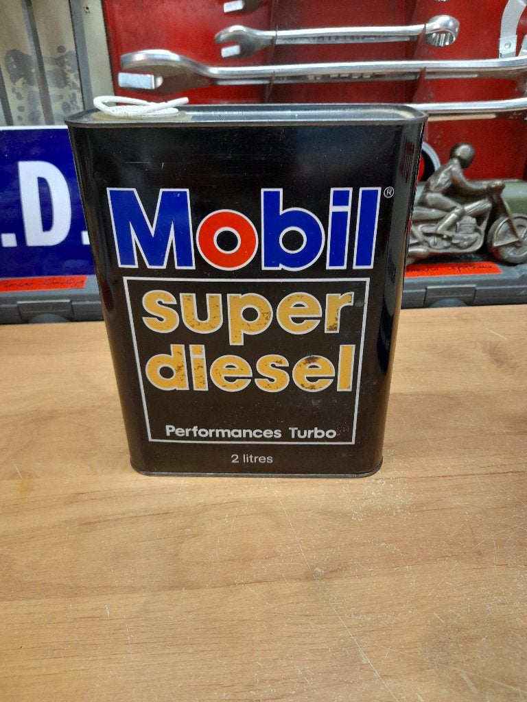 ancien bidon huile vide mobil super diesel turbo, Envoi, Utilisé, Autres types