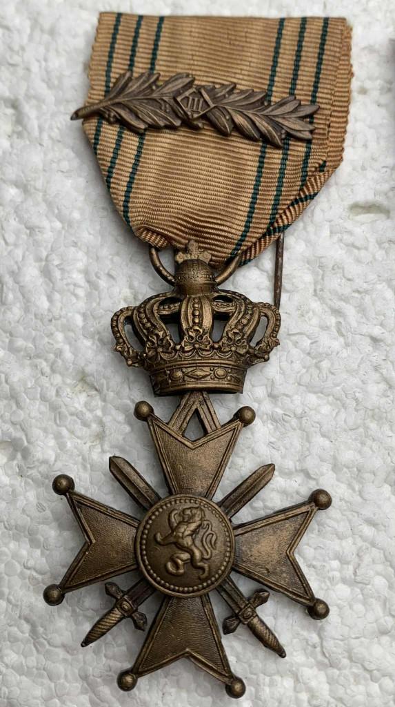 Medaille, Oorlogskruis WOII, 1940-45 met palm Leopold-III, Verzamelen, Ophalen of Verzenden, Landmacht, Lintje, Medaille of Wings