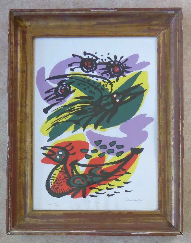 ANTON ROOSKENS / PRINTEMPS / KLEURLITHO / 95x74cm / KADER, Antiek en Kunst, Gesigneerd, Ophalen
