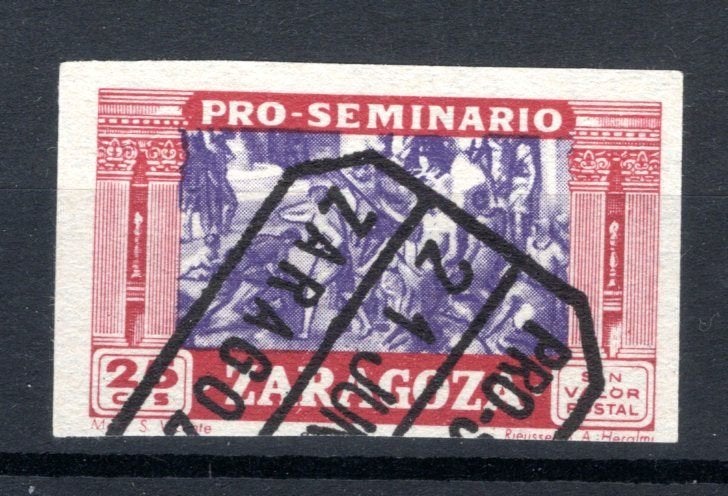 ESPAGNE, SARAGOSSE, Pro-Seminario, 25 c, estampillé, Timbres & Monnaies, Timbres | Europe | Espagne, Envoi, Affranchi