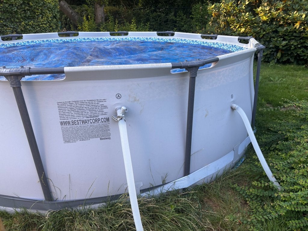 Opbouwzwembad & zandfilterpomp (Bestway), Ophalen, Gebruikt, 80 tot 120 cm, Rond