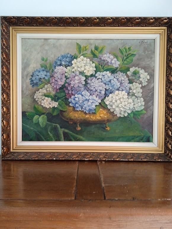 Grande peinture sur toile encadrée, Antiek en Kunst, Kunst | Schilderijen | Klassiek, Ophalen
