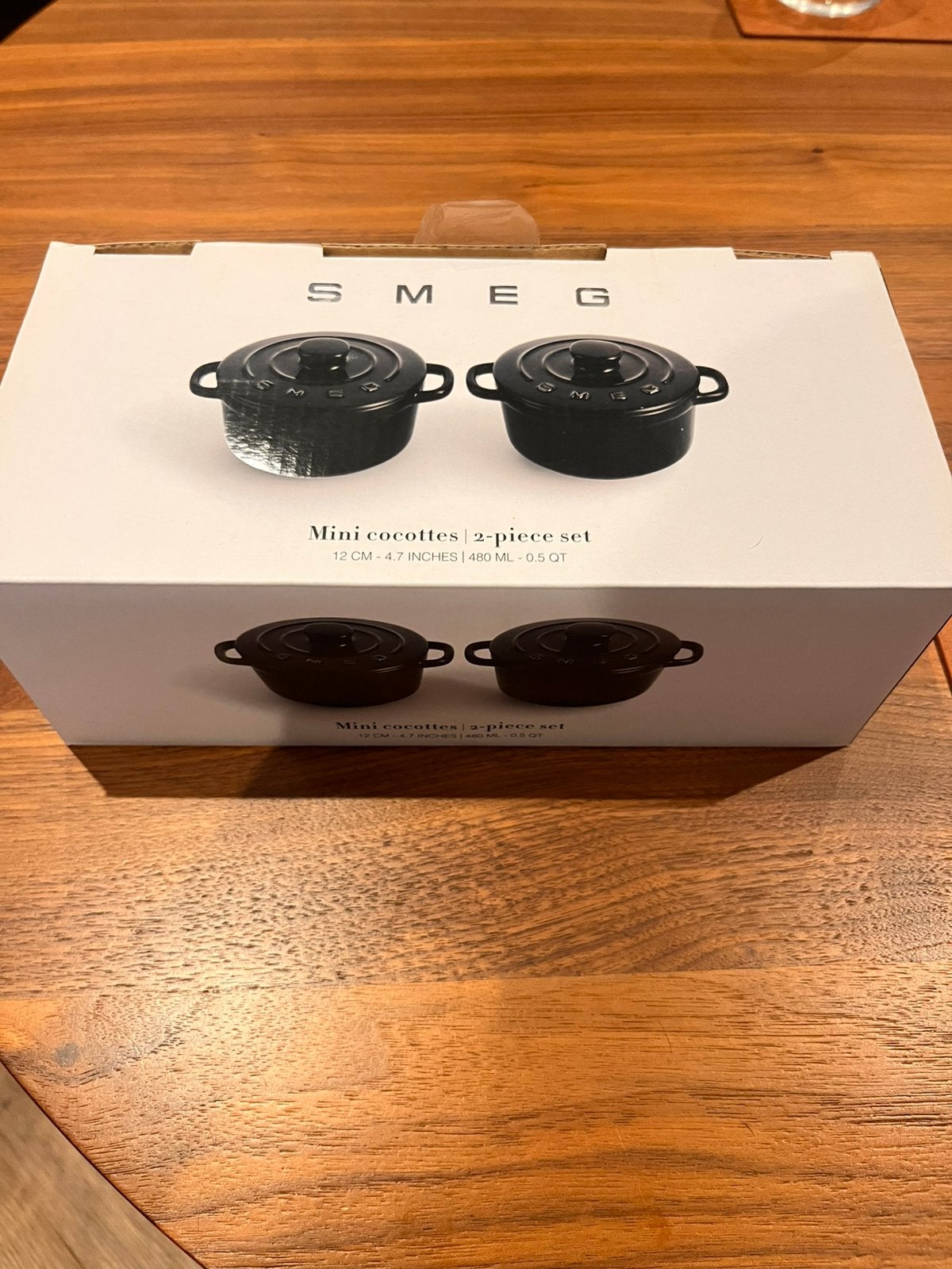 6x SMEG Mini Cocottes – Zwart – Nieuw in verpakking!, Ophalen, Overige typen, Nieuw, Zwart