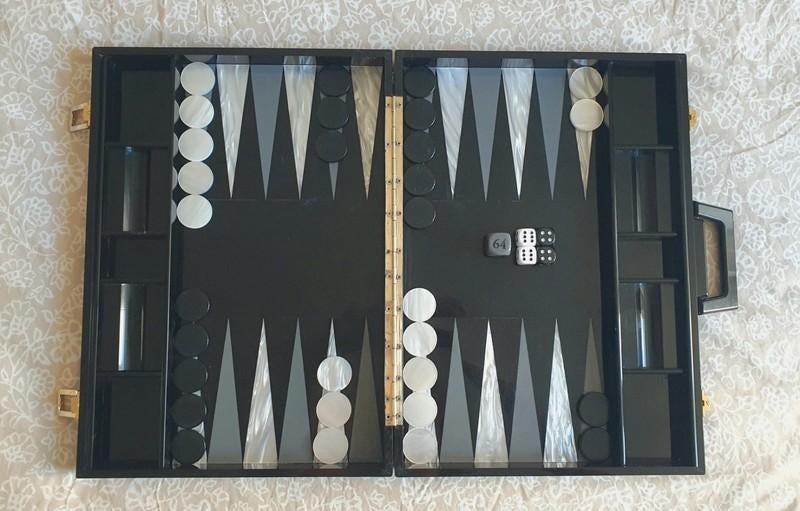 Renzo Romagnoli Backgammon en lucite nacre, Enlèvement ou Envoi
