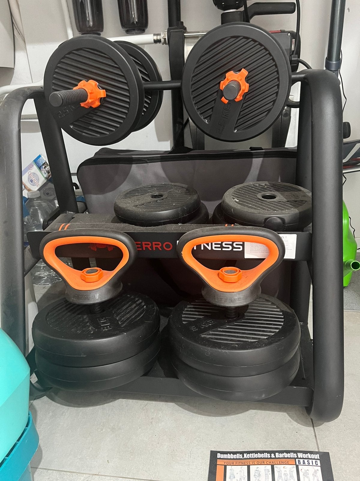 Halter en dumbel set op rek, Sport en Fitness, Ophalen, Gebruikt