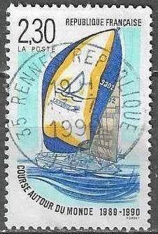 Frankrijk 1990 - Yvert 2648 - Koers rond de Wereld (ST), Verzenden, Gestempeld